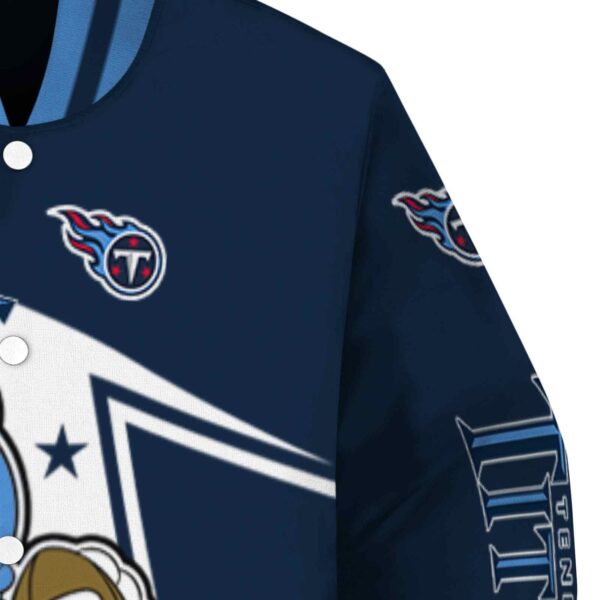 custom tennessee titans mickey football navy white jacket premium grade