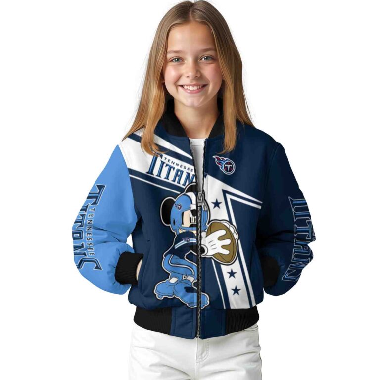 custom tennessee titans mickey football navy white jacket top rated