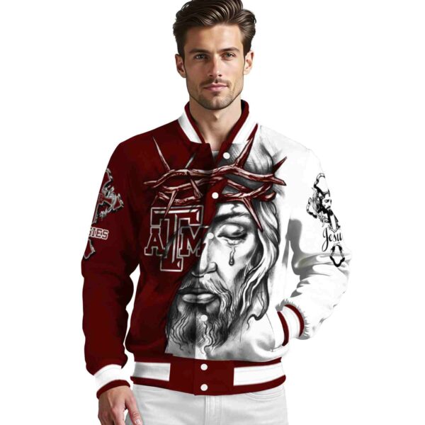 custom texas am aggies jesus tears maroon white jacket high quality