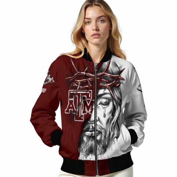 custom texas am aggies jesus tears maroon white jacket latest model