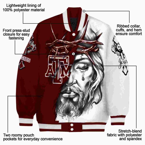 custom texas am aggies jesus tears maroon white jacket new arrival