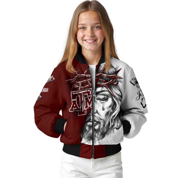 custom texas am aggies jesus tears maroon white jacket top rated