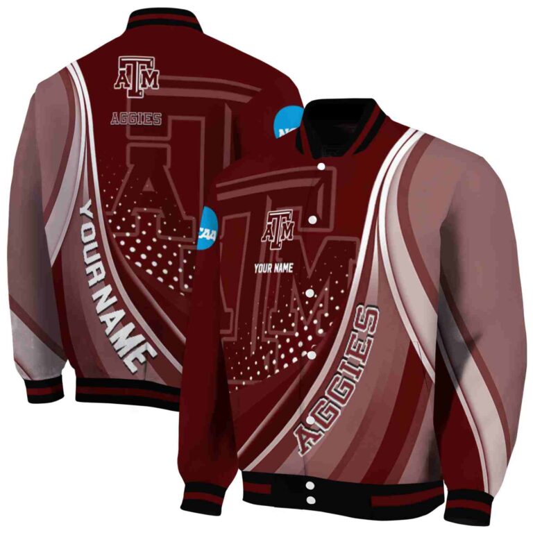 custom texas am aggies wave patterns maroon jacket fashion forward