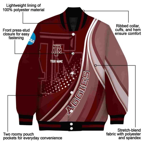 custom texas am aggies wave patterns maroon jacket new arrival