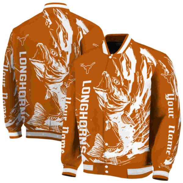 custom texas longhorns fishing passion orange white jacket fashion forward