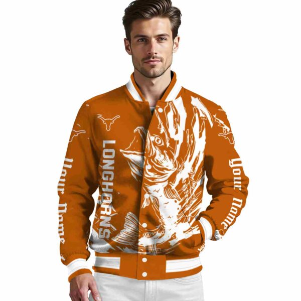 custom texas longhorns fishing passion orange white jacket high quality