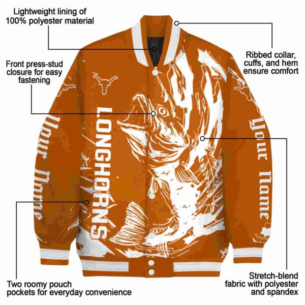custom texas longhorns fishing passion orange white jacket new arrival