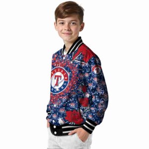 custom texas rangers heart explosion blue jacket trendy