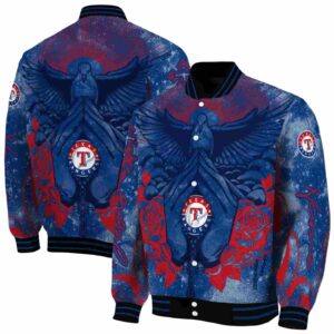 custom texas rangers praying hands blue jacket fashion forward