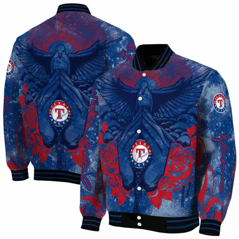 custom texas rangers praying hands blue jacket fashion forward