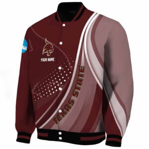 custom texas state bobcats wave patterns maroon jacket best selling