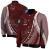custom texas state bobcats wave patterns maroon jacket fashion forward