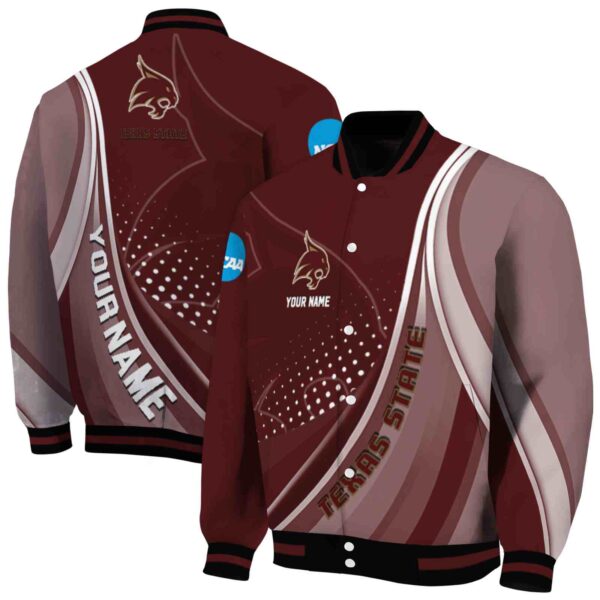 custom texas state bobcats wave patterns maroon jacket fashion forward