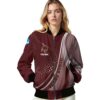 custom texas state bobcats wave patterns maroon jacket latest model
