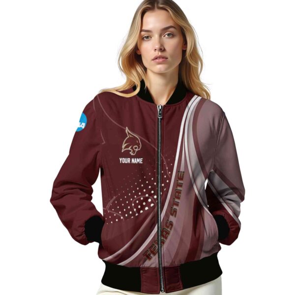 custom texas state bobcats wave patterns maroon jacket latest model