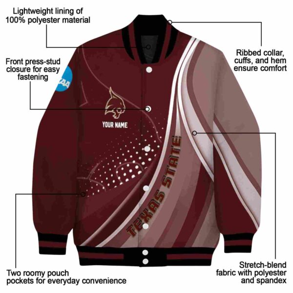 custom texas state bobcats wave patterns maroon jacket new arrival
