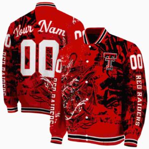 custom texas tech red raiders fishing art red jacket fashion forward