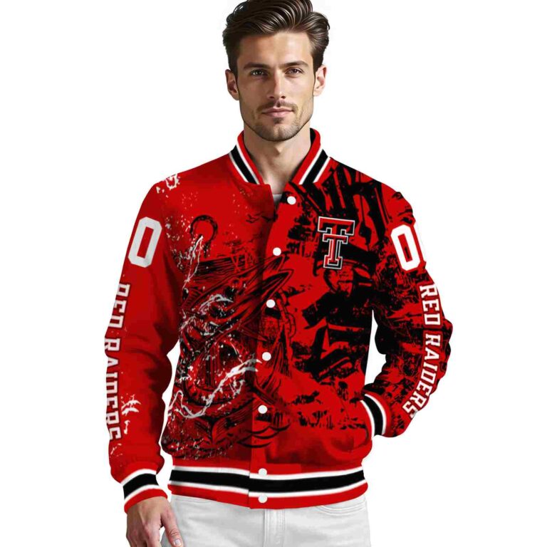 custom texas tech red raiders fishing art red jacket high quality