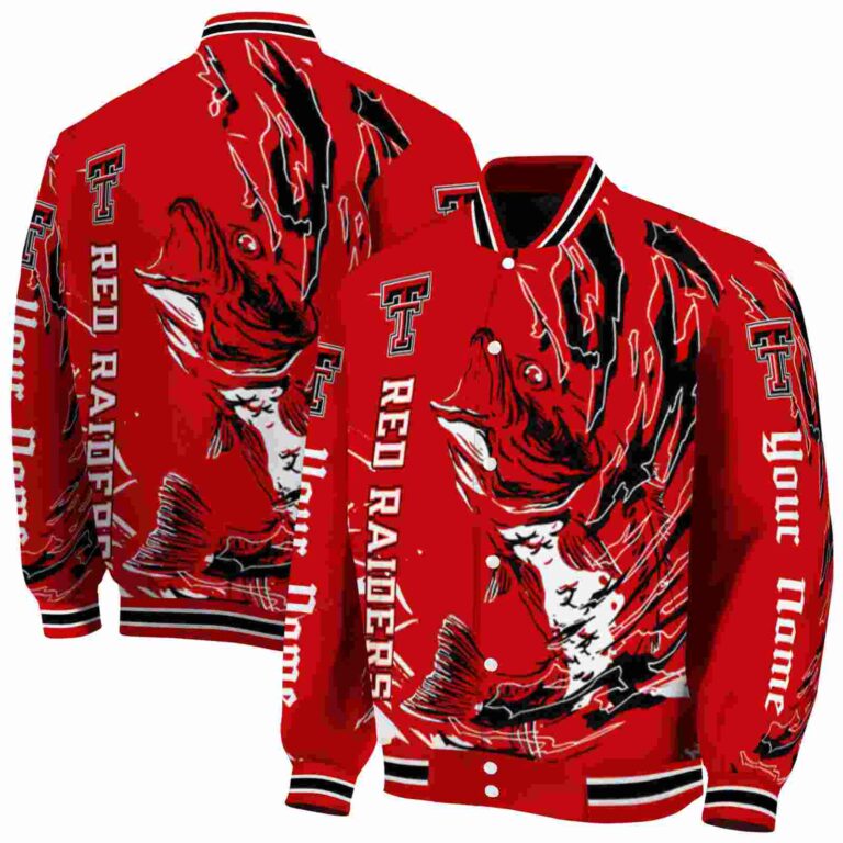 custom texas tech red raiders fishing passion red white jacket fashion forward