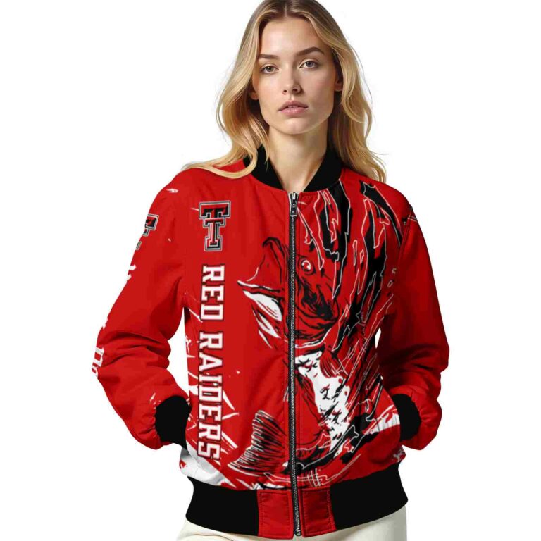 custom texas tech red raiders fishing passion red white jacket latest model