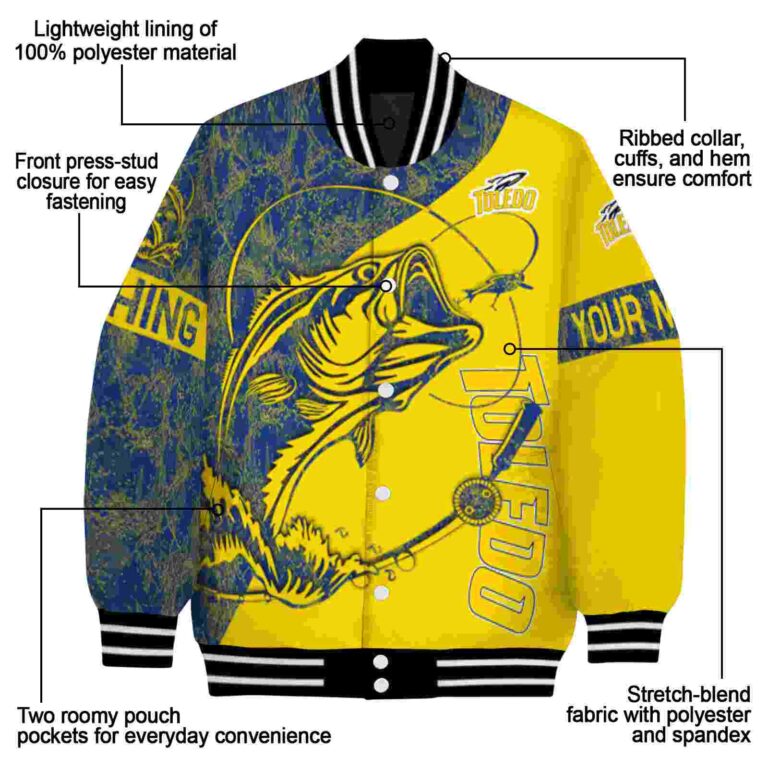 custom toledo rockets fishing rod gold jacket new arrival