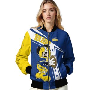 custom toledo rockets mickey football blue white jacket latest model