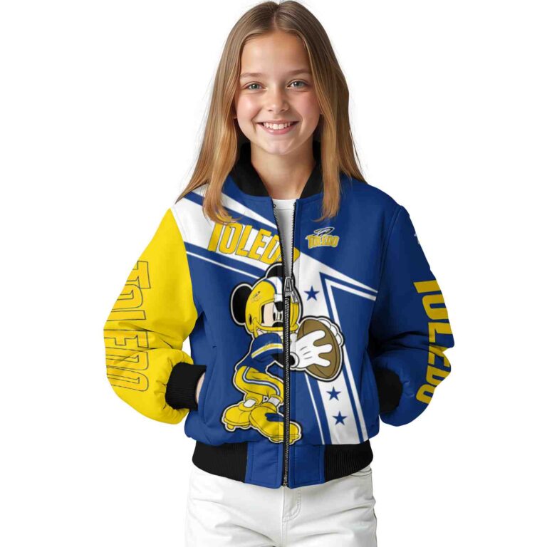 custom toledo rockets mickey football blue white jacket top rated