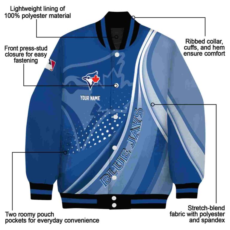 custom toronto blue jays wave patterns blue jacket new arrival