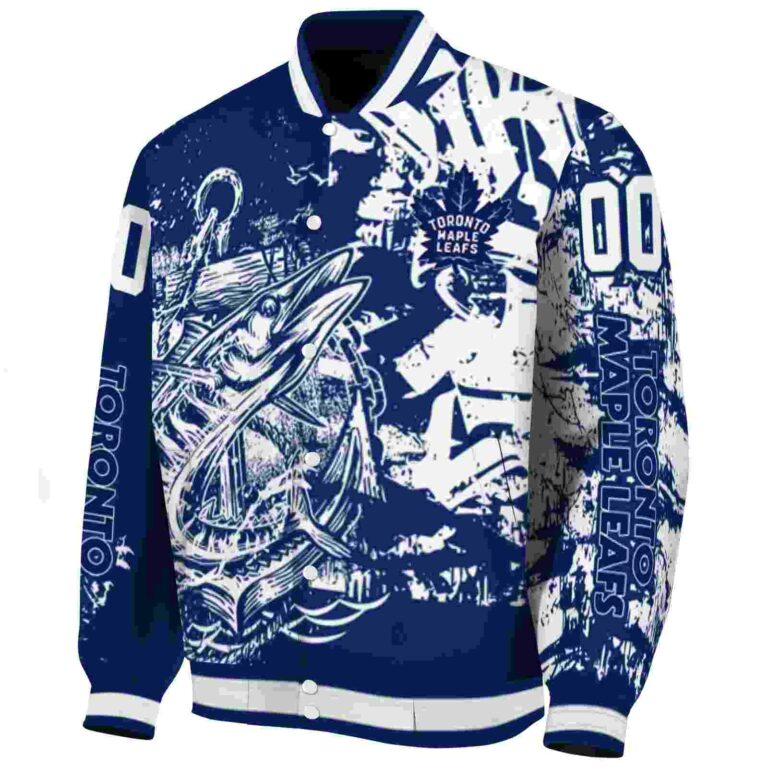 custom toronto maple leafs fishing art blue jacket best selling