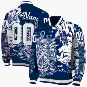 custom toronto maple leafs fishing art blue jacket fashion forward