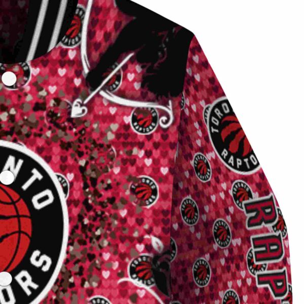 custom toronto raptors heart explosion red jacket premium grade