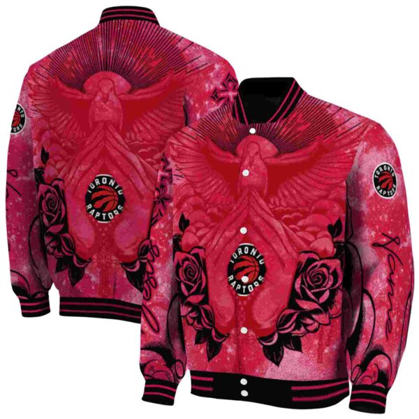 custom toronto raptors praying hands red jacket fashion forward