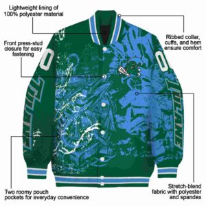 custom tulane green wave fishing art green jacket new arrival