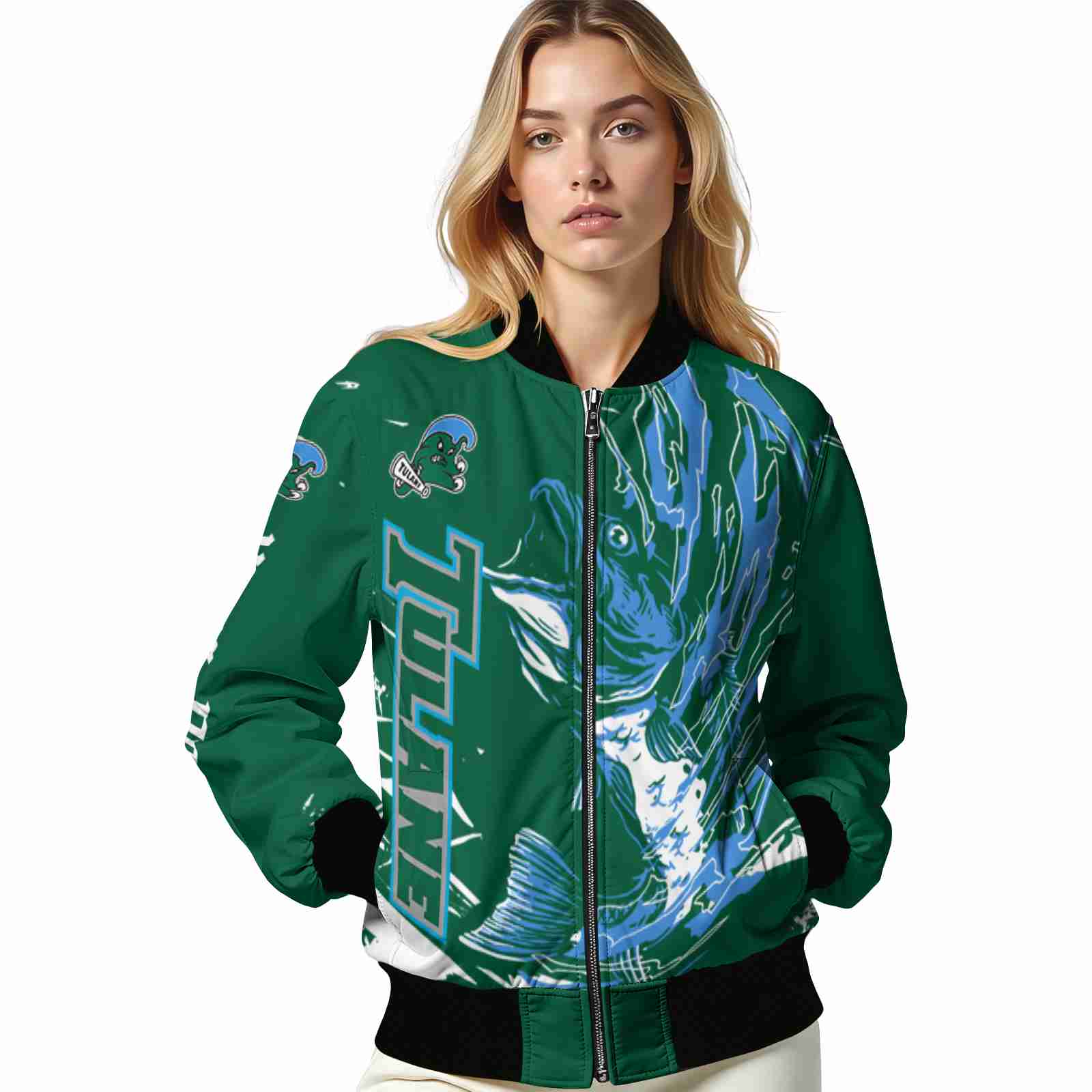 custom tulane green wave fishing passion green white jacket latest model custom tulane green wave fishing passion green white jacket latest model