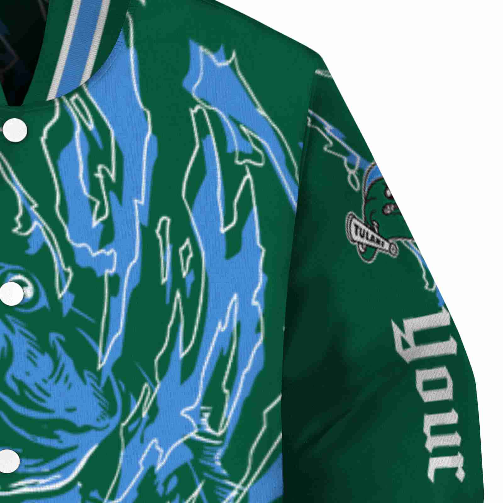 custom tulane green wave fishing passion green white jacket premium grade custom tulane green wave fishing passion green white jacket premium grade