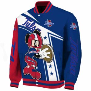 custom tulsa golden hurricane mickey football blue white jacket best selling