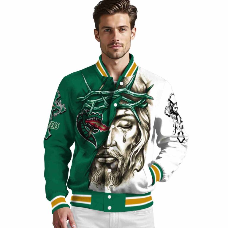 custom uab blazers jesus tears green white jacket high quality
