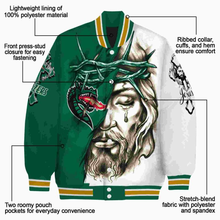 custom uab blazers jesus tears green white jacket new arrival