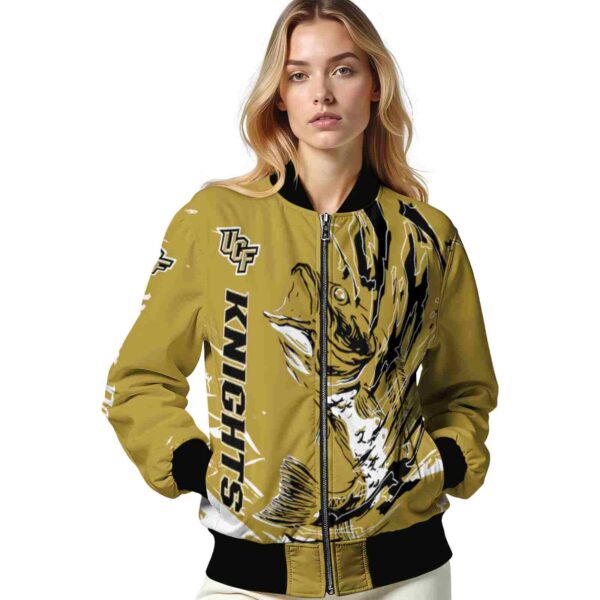 custom ucf knights fishing passion gold white jacket latest model