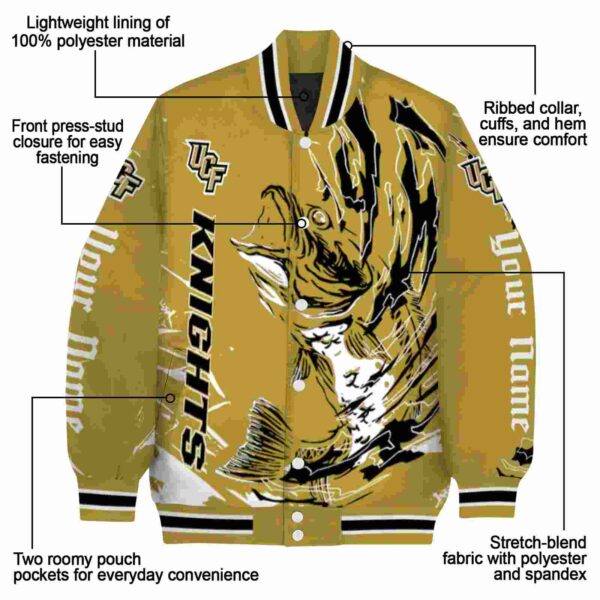 custom ucf knights fishing passion gold white jacket new arrival
