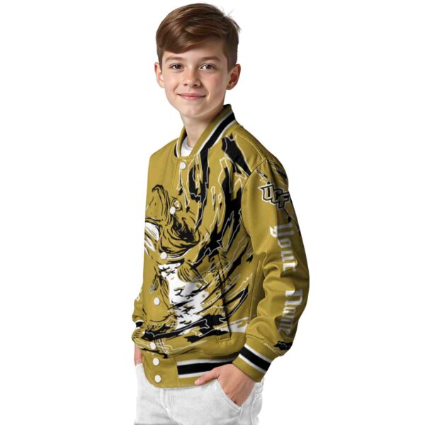custom ucf knights fishing passion gold white jacket trendy