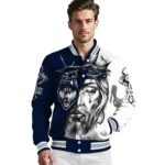 custom uconn huskies jesus tears blue white jacket best selling