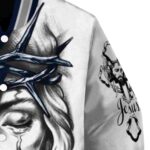 custom uconn huskies jesus tears blue white jacket best selling