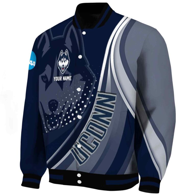custom uconn huskies wave patterns blue jacket best selling