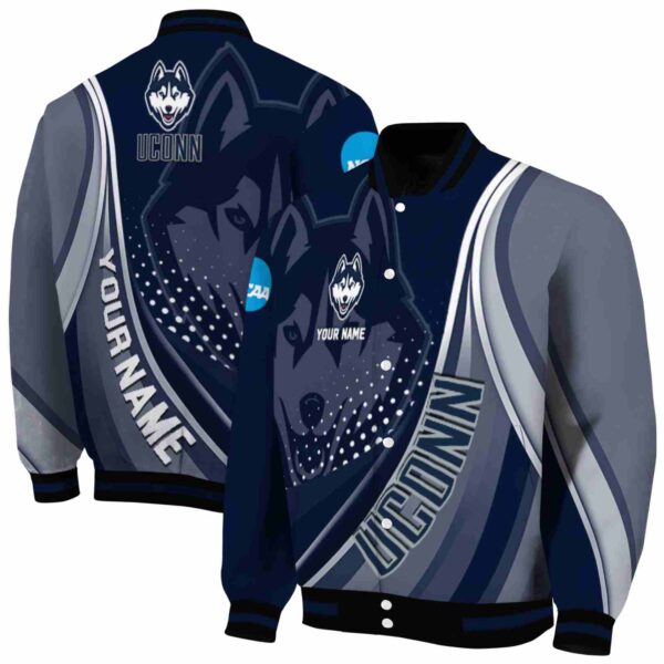 custom uconn huskies wave patterns blue jacket fashion forward