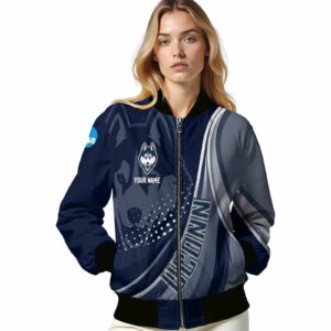 custom uconn huskies wave patterns blue jacket latest model