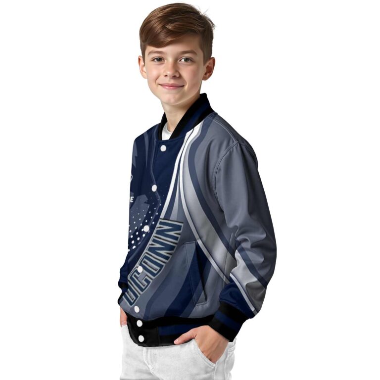 custom uconn huskies wave patterns blue jacket trendy