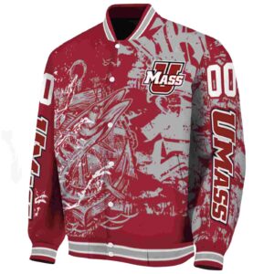 custom umass minutemen fishing art red jacket best selling