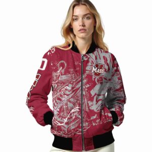 custom umass minutemen fishing art red jacket latest model
