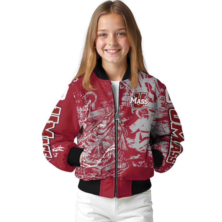 custom umass minutemen fishing art red jacket top rated